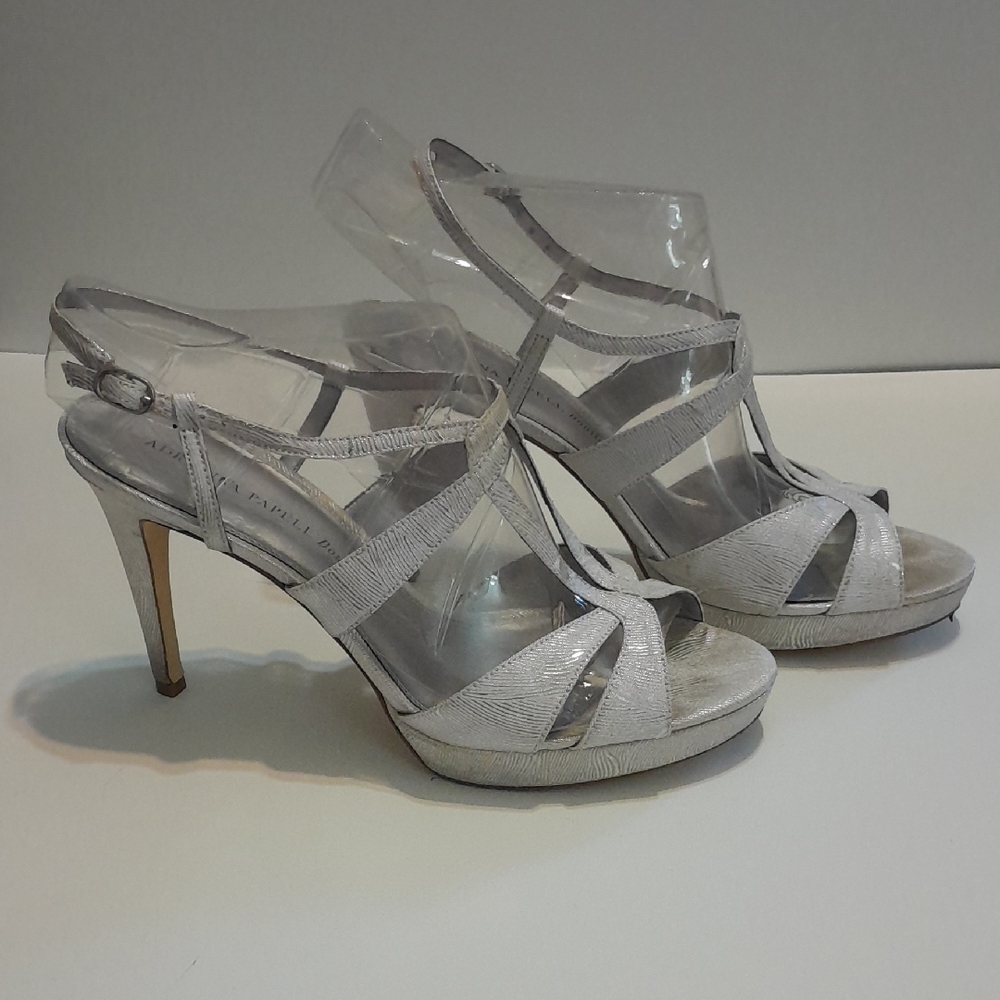 Elegant Silver Strappy Heels